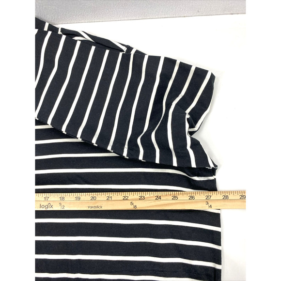 Blair Top Womens 3XL Black‎ White Stripe Long Sleeve Knit Tunic Mock Blouse - Picture 7 of 11